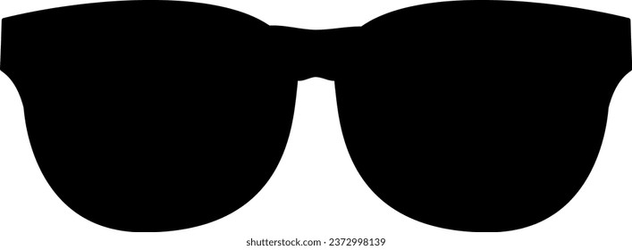 Shape of Female glasses lady boss. Health and vision protection. Contour eye protection accessory icon. Simple black and white silhouette vector icon isolated on white background