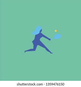 Shape Female Tennis Player vector