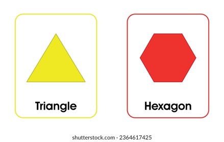 Shape Flash Cards 2D Shapes with White Background Vector