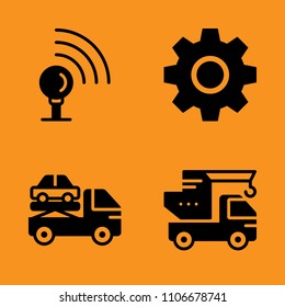 shape, flat, connection and antenna icons set. Vector illustration for web and design