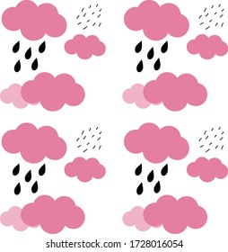 shape flat pattern design modern pink rain