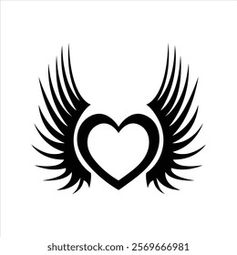 The shape of a flying heart tattoo design