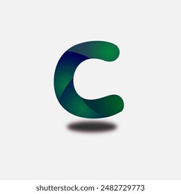 Shape font C. Letter Logo vector design. Alphabet. Gradient blue green color. Icon, sign, symbol. Business, Company logos. Unique, simple. Initial c. Brand, Badge, Identity. Logotype. Typography. New