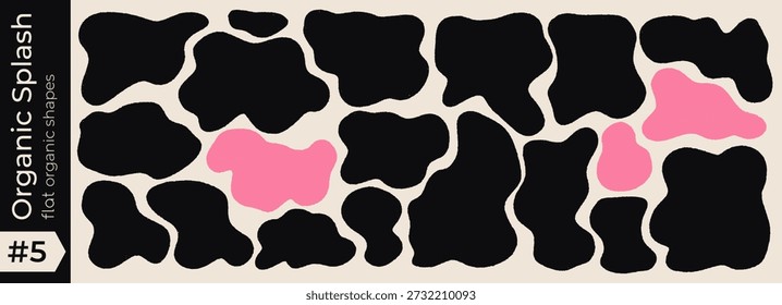 Blob de marco de forma con doodle ovalado y rectángulo orgánico cuadro de texto. Ondulada ameba curvy con nubes de vaca abstracta y onda dibujada irregular. Forma de fondo de mano con Anuncio de línea ovalado y geométrico. Vector