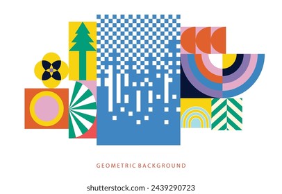 forma geométrica de fondo horizontal con rojo, violeta, color azul