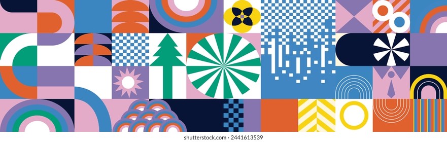 shape geometric horizontal background with red ,violet,blue color