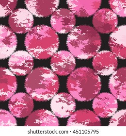 Shape with a geometric pattern with fringe circles-vector illustration. Pink camouflage background vector. An original print.