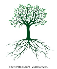 Shape of Green Tree with Leaves. Vector outline Illustration. Plant in Garden.