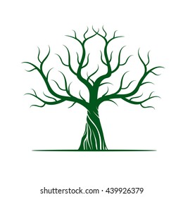 Shape of Green Tree. Vector Illustration.