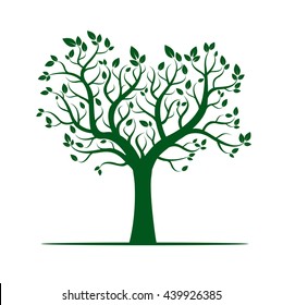 Shape of Green Tree. Vector Illustration.