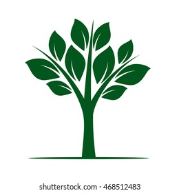 Shape of Green Tree. Vector Illustration.
