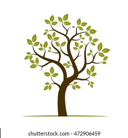 Shape of Green Tree. Vector Illustration.