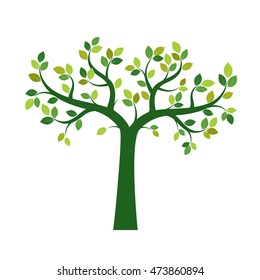 Shape of Green Tree. Vector Illustration.