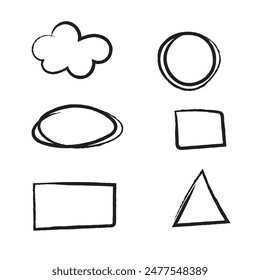 Shape hand drawing line art vector illustration