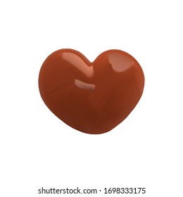 The shape of a heart. Liquid orange drop. Vector illustration. Valentines day.