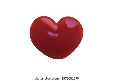 The shape of a heart. Liquid red drop. Vector illustration. Valentines day.