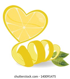 Shape of heart. love lemons vector illustration.