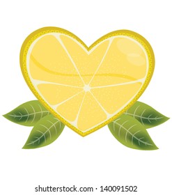 Shape of heart. love lemons vector illustration.