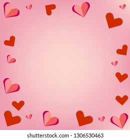 Shape of heart on pink background, Valentine's Day.
