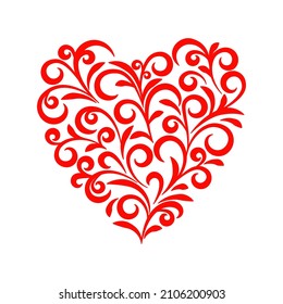 shape of heart from swirl curl lines elegant card design romantic