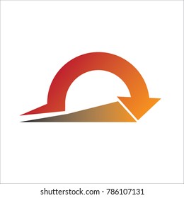 Shape Helmet arrow vector logo design illustration. Arrow logo design template