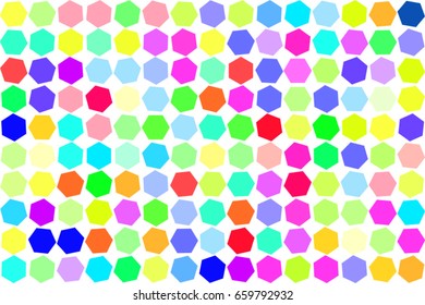 Shape of hexagon, abstract background pattern. Style of mosaic or tile. Vector illustration graphic.