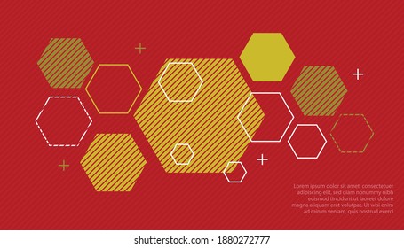 Shape of hexagon concept design abstract technology background. Abstract paper Hexagon pattern with copy space. Simple elements of design for creation of more difficult ideas. vector EPS10.