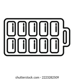 Shape ice cube tray icon outline vector. Water container. Kitchen form