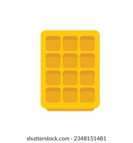 Shape ice cube tray icon flat vector. Water container. Kitchen form isolated
