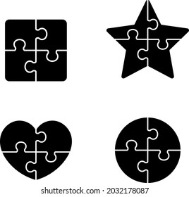 Shape icon by combination of puzzle