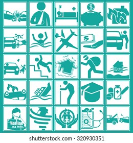 Shape icon on Insurance The white square Vector style