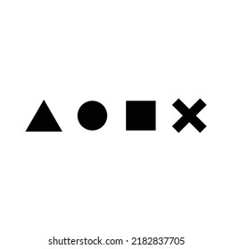 Shape Icon, Play Icon, Game Icon Sign Vector Isolated on White Artboard