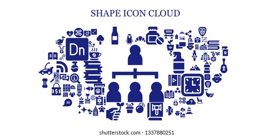 shape icon set. 93 filled shape icons.  Collection Of - Hierarchical structure, Penguin, Shuffle, Beer bottle, Croissant, Bottle, Bomb, Book, Cactus, Eco friendly, Bone, Television