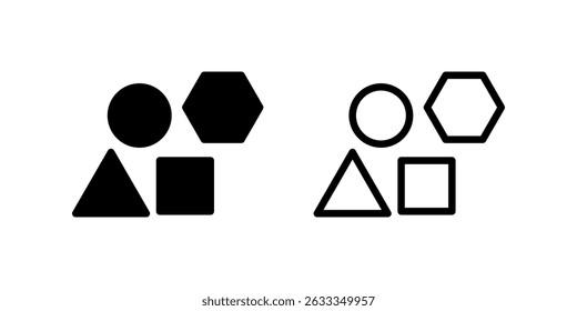 Shape icon set. flat illustration of vector icon on white background