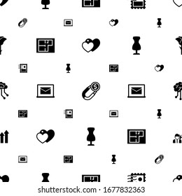shape icons pattern seamless. Included editable filled love, Attract, Stamps collecting, Property plan, Online library, sewing mannequin icons. shape icons for web and mobile.