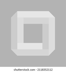 Shape illustrations, Gray block, easy cuboid, vector background