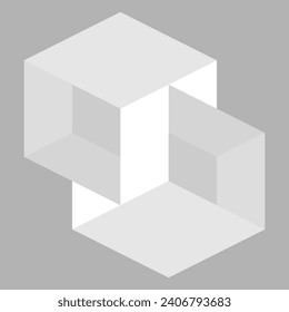 Shape illustrations, Gray block, easy cuboid, vector background