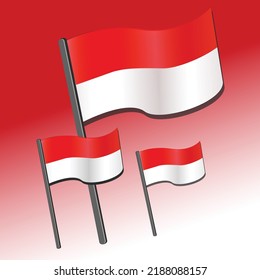 The shape of the Indonesian flag in red and white colors, suitable for commemorating Indonesia's independence day on August 17, 1945.