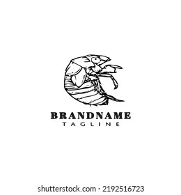 shape insect animal logo cartoon icon design template black modern isolated vector illustration