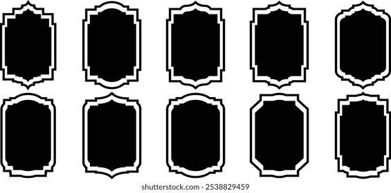 Shape Islamic door and window silhouette Arabic arch. Collection of patterns in oriental style. Collection of oriental style Islamic arches and windows. Islamic architecture elements. Vector Design. 