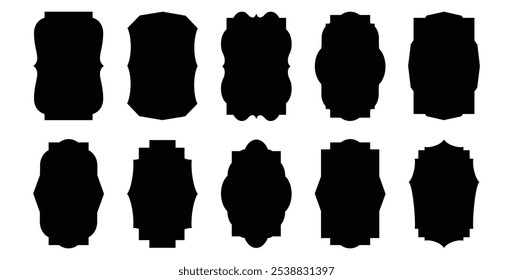 Forma porta islâmica e silhueta de janela arco árabe. Coleção de padrões em estilo oriental. Quadros coloridos em design árabe muçulmano para Ramadan Kareem. Vetor