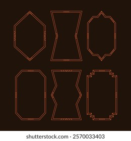 Shape Islamic door and window silhouette Arabic arch. Collection of patterns in oriental style. Frames in Arabic Muslim design for Ramadan Kareem. Vector mosque gate shape isolated on white background