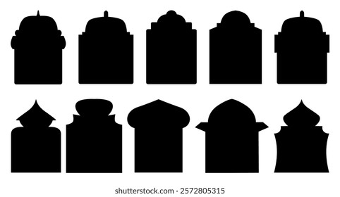 Shape Islamic door and window silhouette Arabic arch collection.