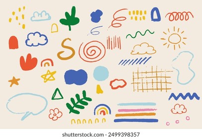 shape kid scribble object element for card ,postcard,banner design