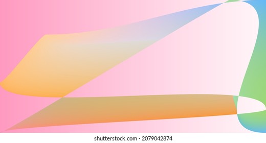 Shape Layers Psychedelic Futuristic Horizontal Lines. Glätter minimaler Regenbogen-Fluid-Originalhintergrund. Neon Multi-Color Dynamic Modern Illustration. Digital Color Pastel Technologie rosafarbener Farbmesh.