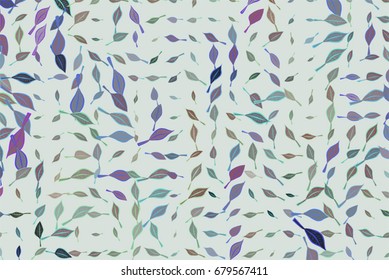 Shape of leaves drawing, abstract background pattern. Style of mosaic or tile. Vector illustration graphic.