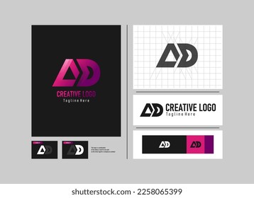 The shape of the letter "AD" logo is made with an elegant and high-value concept. 