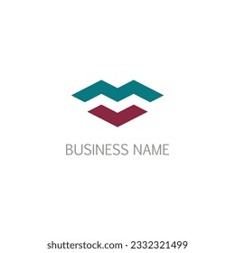 Shape letter m business logo vector image
