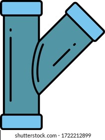 Forma de la letra Y Plumbing and Pipe Fittings vectorial color diseño icono, Conector de tres tuberías sobre fondo blanco, Concepto de tubería de blanco, 