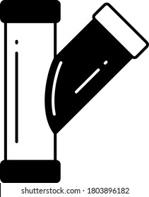 Shape of the letter Y Plumbing and Pipe Fittings vector Glyph icon design, Three pipes Connector on white background, Wye Pipe Concept, Plumber and Sanitary Business Sign